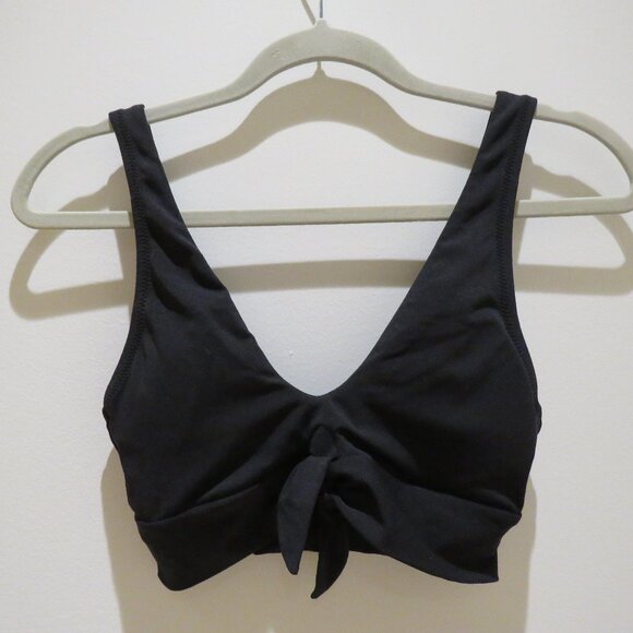 ROBIN PICCONE Ava Knot Bikini Top in Black Minimalist Stretch Preppy - Size XS - Picture 3 of 14